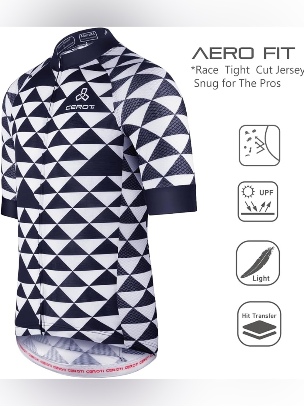 Ceroti geometric zip up cycling jersey